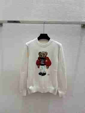 Polo Ralph Lauren Red Jacket Polo Bear Crew Neck Knit Sweater
